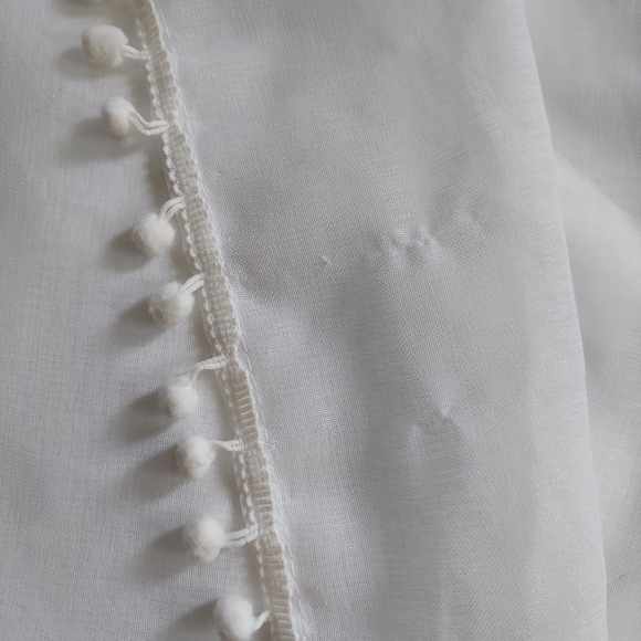 2 sheer white pom pom curtain panels - Picture 6 of 6